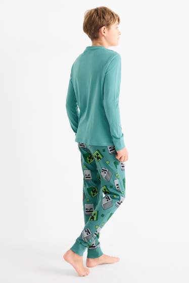 Copii - Băieți - Minecraft - pijama - 2 piese - verde