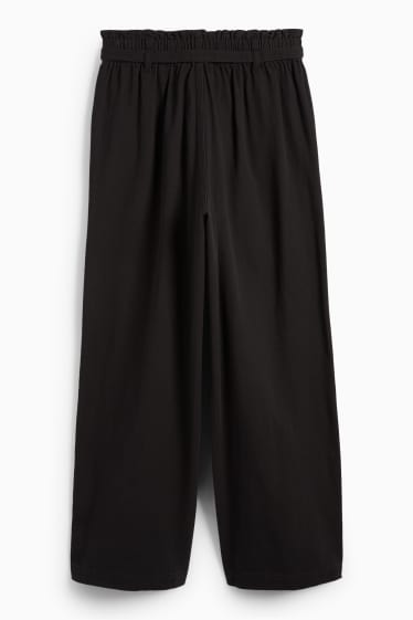 Damen - Stoffhose - High Waist - Barrel Leg - schwarz