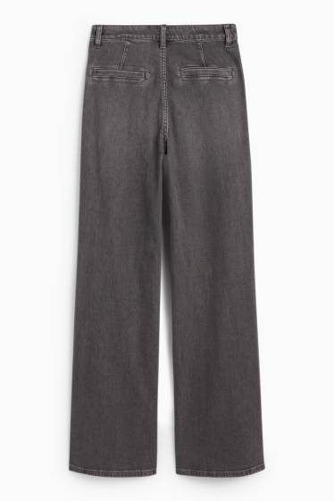 Femei - Wide leg jeans - talie înaltă - LYCRA® - denim-gri închis