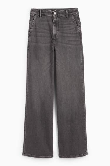 Femei - Wide leg jeans - talie înaltă - LYCRA® - denim-gri închis
