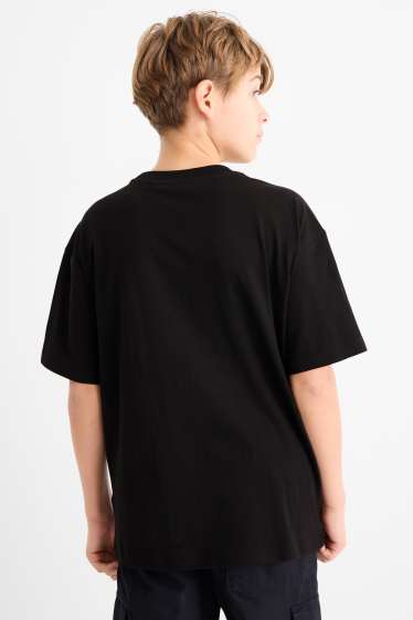 Copii - Băieți - Gaming - tricou cu mânecă scurtă cu motive de Crăciun - negru