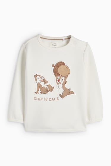 Unisex - Chip și Dale - bluză de molton bebeluși - căptușită cu pluș - alb-crem