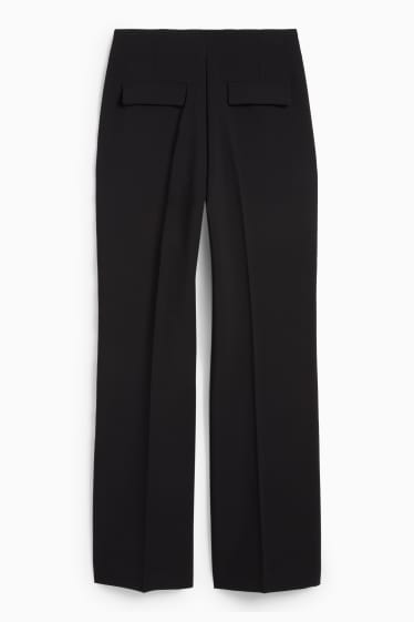 Femei - Pantaloni office - talie înaltă - wide leg - negru