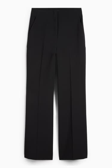 Femei - Pantaloni office - talie înaltă - wide leg - negru