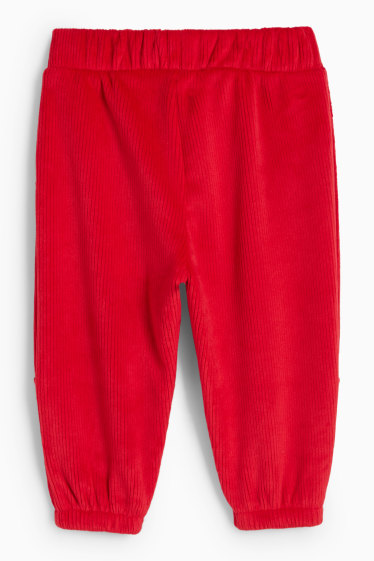 Bebeluși - băieți - Ren - pantaloni de trening termoizolanți bebeluși, cu motive de Crăciun - reiați - roșu