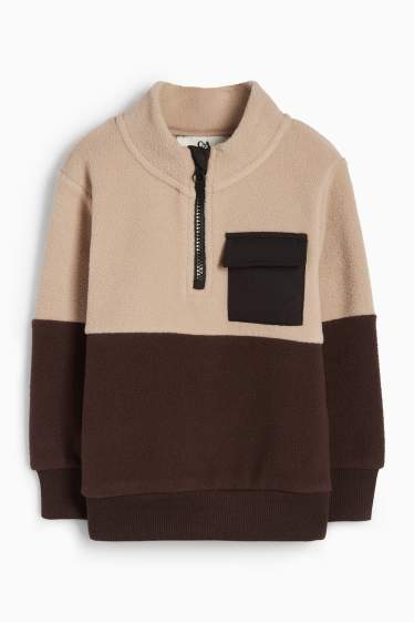 Children Boys - Fleece sweatshirt - brown / beige