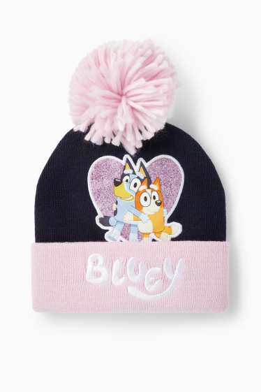 Copii - Fete - Bluey - căciulă cu ciucure - albastru închis