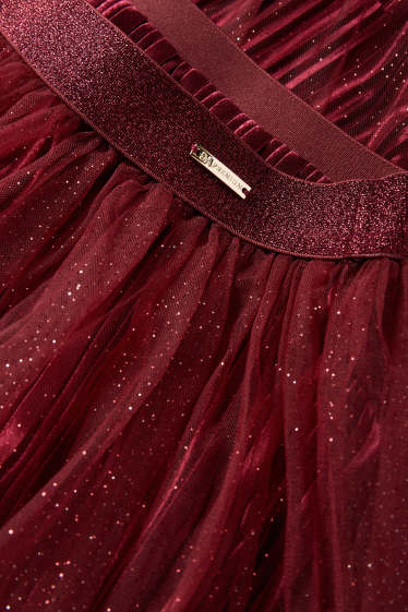 Copii - Fete - Fustă - aspect lucios - bordo