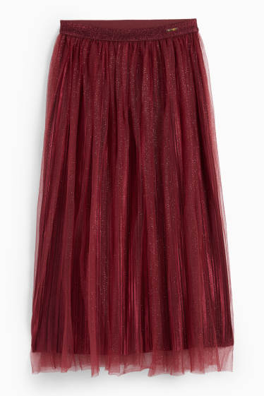 Copii - Fete - Fustă - aspect lucios - bordo