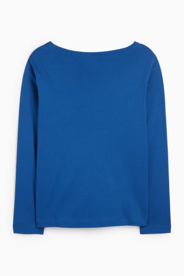 Femei - Tricou cu mânecă lungă basic - regular fit - albastru