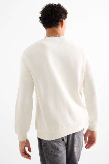 Heren - Sweatshirt - met structuur - wit