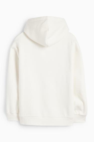 Children Girls - Teddy bear - hoodie - cremewhite