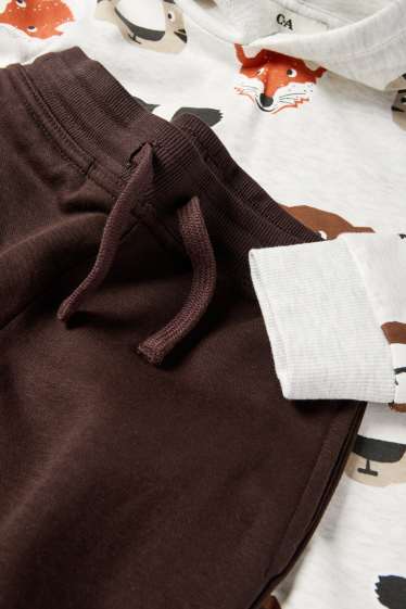 Copii - Băieți - Animale sălbatice - set - hanorac și pantaloni de trening - 2 piese - alb melanj