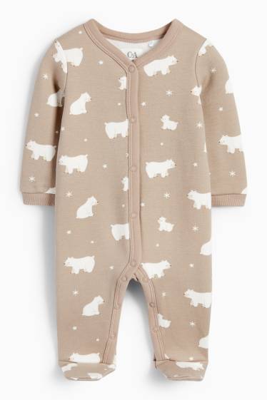 Unisex - Urs polar - pijama salopetă bebeluși - bej