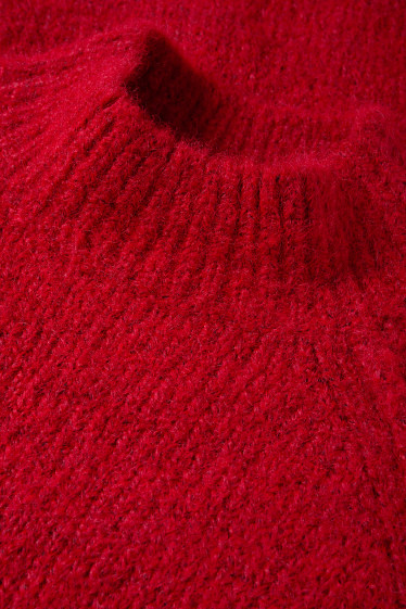 Femei - Rochie din tricot - straight fit - roșu