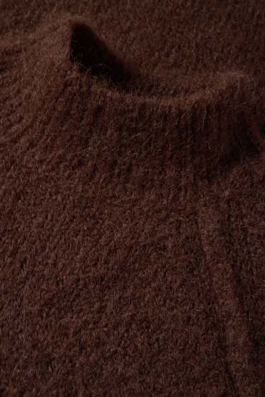 Femei - Rochie din tricot - straight fit - maro închis