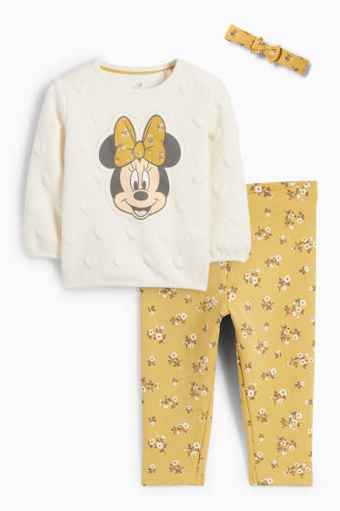 Bebeluși - fete - Minnie Mouse - compleu bebeluși - 3 piese - galben