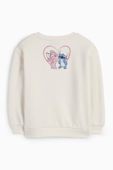 Copii - Fete - Lilo & Stitch - bluză de molton - alb-crem