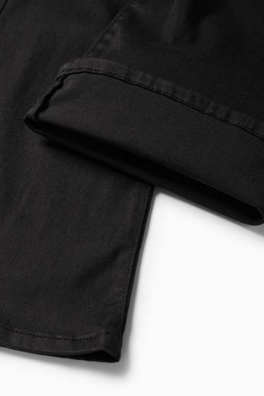 Femei - Pantaloni de stofă - talie înaltă - evazați - negru