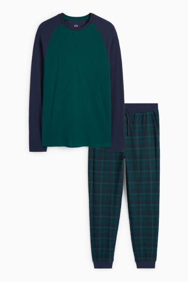 Bărbați - Pijama - structurată - verde închis / albastru închis