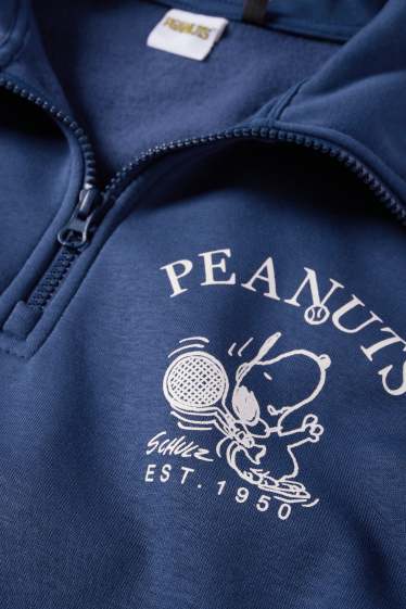Bărbați - Bluză de molton - Peanuts - albastru închis