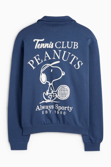 Bărbați - Bluză de molton - Peanuts - albastru închis