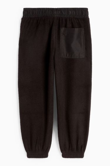 Copii - Băieți - Pantaloni de trening cargo din fleece - negru