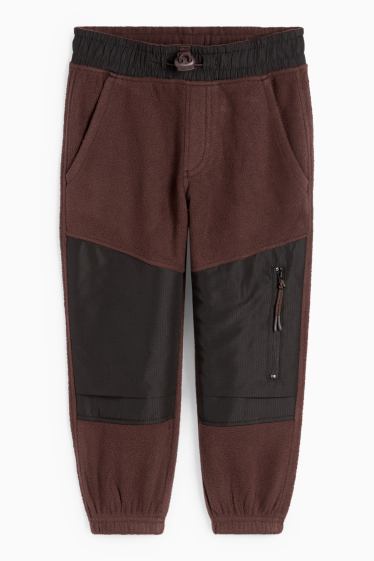 Copii - Băieți - Pantaloni de trening cargo din fleece - maro închis