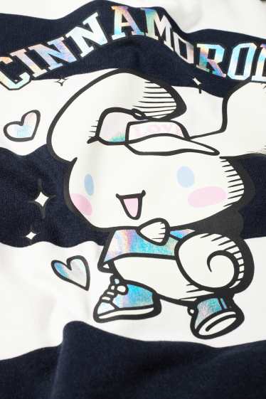 Copii - Fete - Cinnamoroll - tricou polo - cu dungi - alb / negru