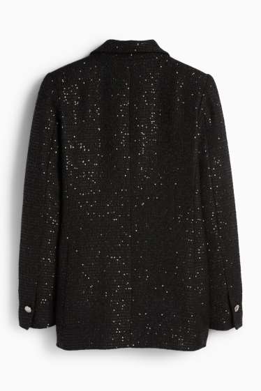 Femei - Blazer office cu paiete - regular fit - negru