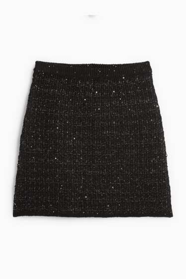 Dámské - Buklé minisukně - strukturovaná - černá