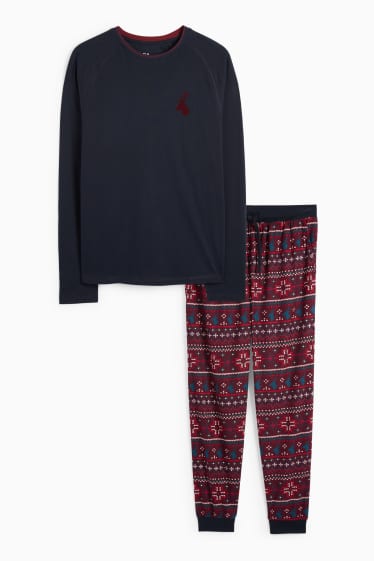 Bărbați - Pijama cu motive de Crăciun - cerb - vișiniu
