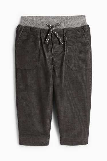 Bebeluși - băieți - Pantaloni din catifea reiată termoizolanți bebeluși - gri închis
