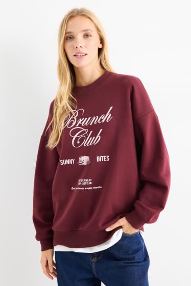 Femmes - Sweat - rouge foncé