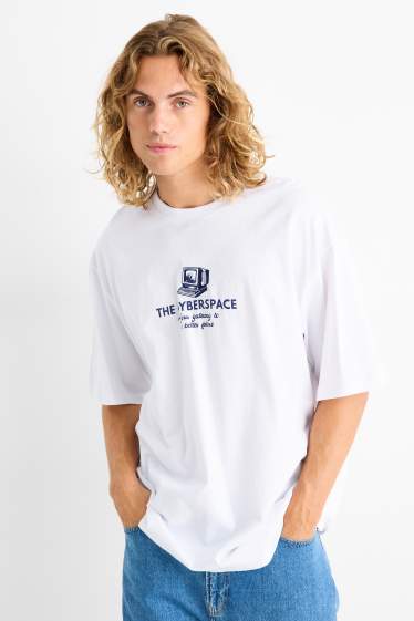 Bărbați - Tricou - supradimensionat - alb