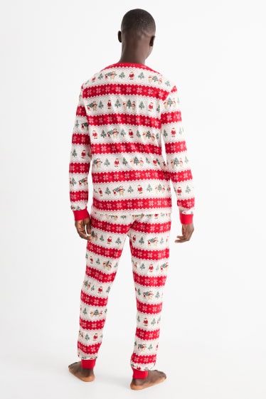 Bărbați - Mini Me - pijama pentru bărbați, cu motive de Crăciun - cu model - roșu