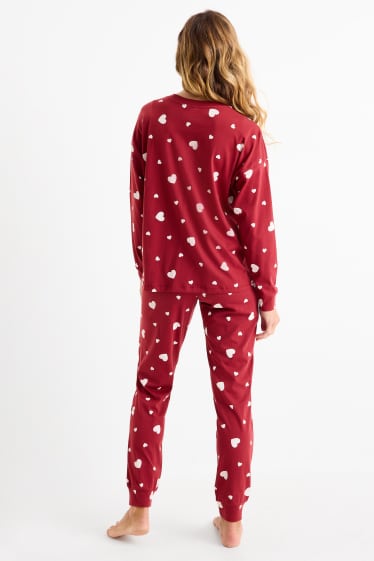 Femei - Pijama - cu model - vișiniu