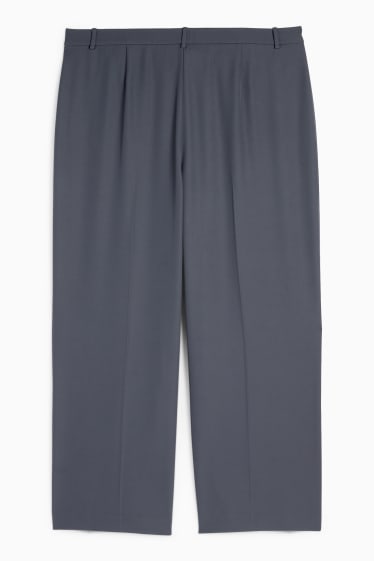 Femei - Pantaloni de stofă - talie înaltă - wide leg - albastru