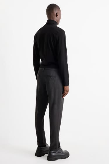 Bărbați - Chino - tapered fit - dungi fine - gri închis