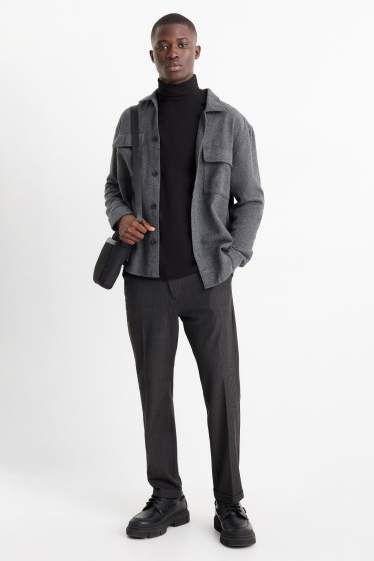 Bărbați - Chino - tapered fit - dungi fine - gri închis