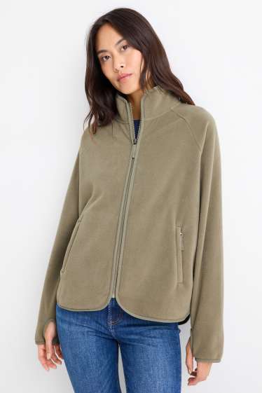 Femei - Hanorac de fleece cu fermoar  - kaki