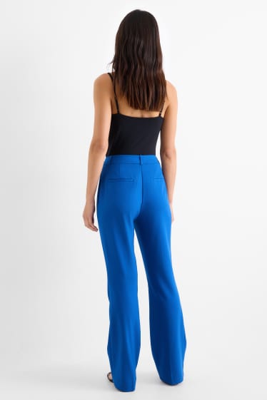 Femei - Pantaloni office - talie înaltă - relaxed fit - structurați - albastru