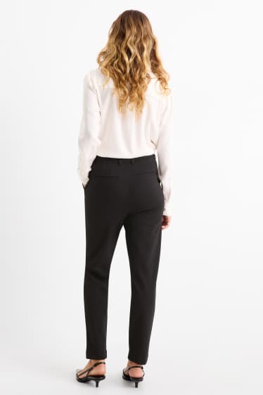 Femei - Pantaloni de stofă - talie înaltă - tapered fit - negru