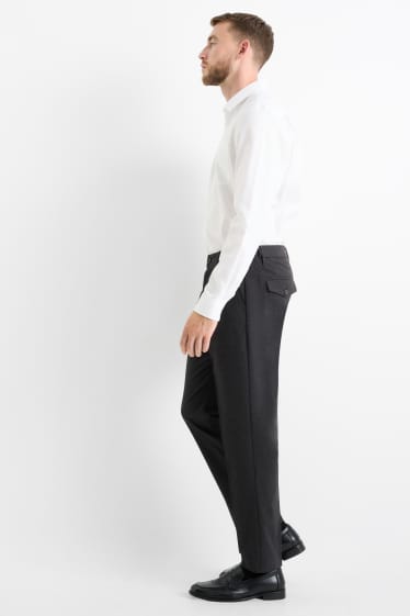 Bărbați - Chino din flanel - tapered fit - albastru închis