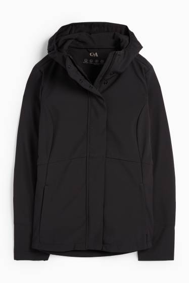 Femei - Geacă softshell cu glugă - rezistentă la apă - 4 Way Stretch - negru