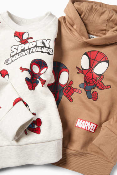 Copii - Băieți - Multipack 2 buc. - Păienjenelul Marvel - hanorac și bluză de molton - alb / bej