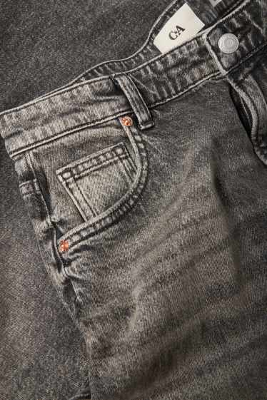 Femei - Balloon jeans - talie medie - denim-gri închis