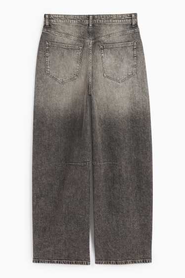 Femei - Balloon jeans - talie medie - denim-gri închis