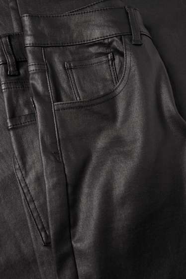 Femei - Pantaloni de stofă - talie înaltă - wide leg - negru