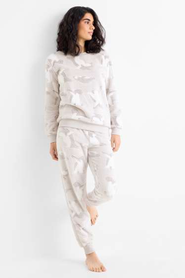 Femei - Pijama de iarnă - gri deschis